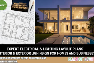 interior and exterior lighting layout plans for residential and commercial space
