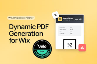 develop dynamic PDF generation for wix website