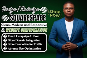 design or redesign squarespace website, hosting setup, wix studio, web design