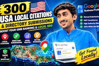 build 300 USA local citations and directory submissions