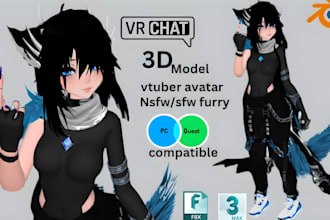 vrchat avatar furry nsfw avatar fursona anime vrchat booth outfits vroid model