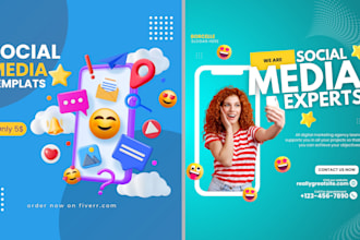 design editable social media templates kits for instagram or facebook posts