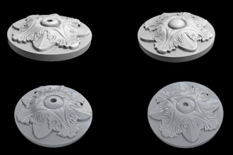 sculpt 3d bas relief, cnc bas relief, 3d medallion, 3d jewelry for 3d printing