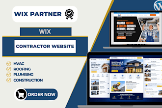 design a wix website for construction, roofing, hvac and plumbing