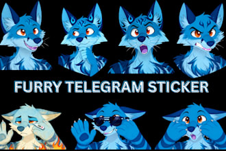 draw furry telegram stickers, animated furry stickers, discord telegram stickers