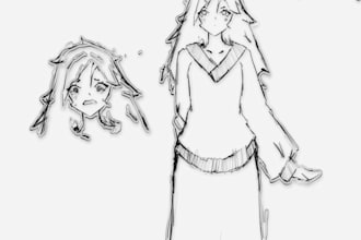 create a character sheet with expressions and full body