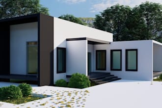 render backyard landscape design garden pergola patio, terrace, pavilion, gazebo