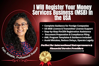 register money business for fpreign company and transmitter license