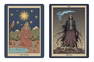 draw custom tarot card illustration with dark art style