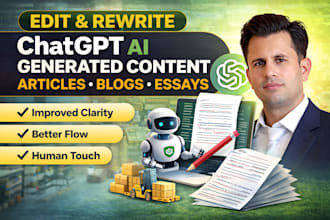 edit rewrite chatgpt ai generated content, articles, blogs, essays