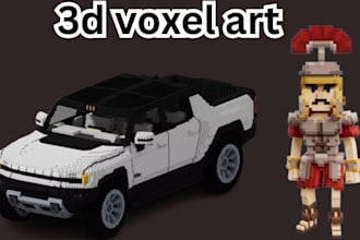 do 3d voxel art for sandbox, nft voxel art in voxedit, 3d blockbench minecraft