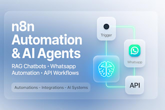 build n8n automation, ai agents, rag chatbot and whatsapp automation