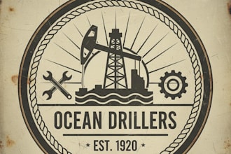 design a professional vintage oil rig logo