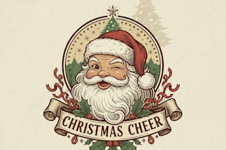 design a vintage christmas logo with classic holiday charm