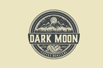 design unique dark moon coffee roasters logo