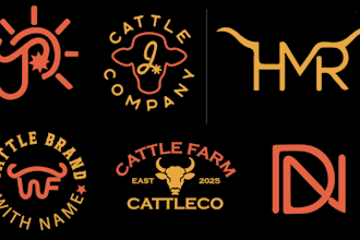 design cattle brand, ranch and western style logo creation