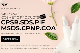 create cpsr, sds msds cpnp pif coa toxicology report in UK eu for sales approval