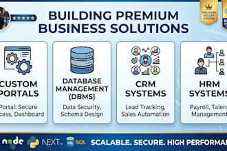 develop custom portal, database management system, crm, hrm