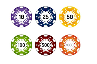 do modern poker chip, playing card, poker logo
