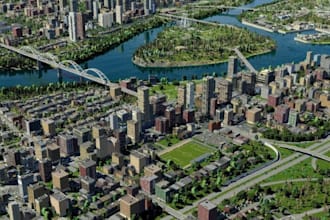 create realistic cities skylines 2 custom map with rivers and highways