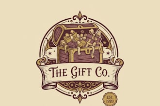 design a unique vintage gift logo for your brand or product