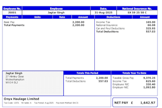 do UK payroll, made payslips and paye registration