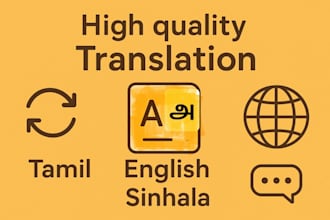 translation in english, tamil and sinhala