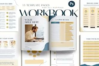 design PDF lead magnet layout design workbook fillable journal or ebook