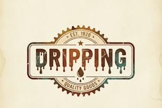 design a unique vintage dripping logo for your brand or project