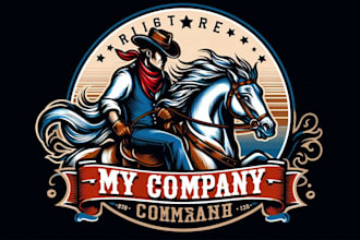 design vintage horse rider mascot logo t shirt design