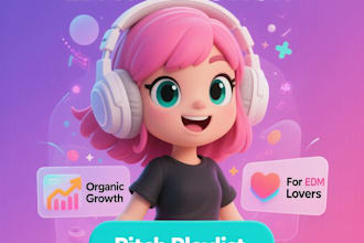 do organic soundcloud music edm promotion, playlist pitching and edm music lover