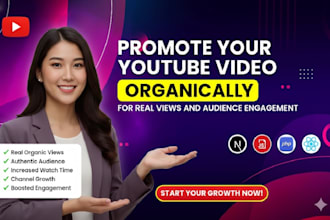 promote your youtube video organically for real views and audience engagement