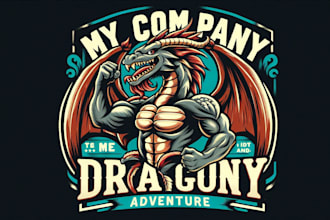 design vintage dragon adventure mascot logo t shirt design