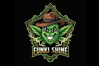 create awesome funki leaf mascot logo design for your choices