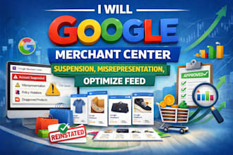 google merchant center suspension, misrepresentation, optimize shopping feed