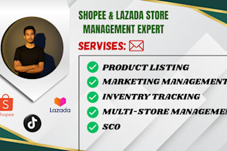 shopee and lazada account management and product listing