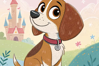 make your pet portrait into cute disney style illustration