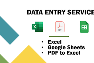 do fast and accurate data entry in excel, google sheets, CRM