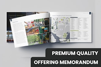 design real estate offering memorandum brochure, offering memorandum brochure om
