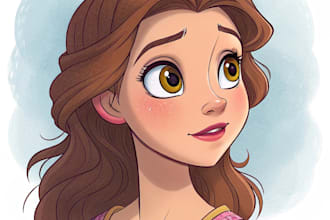 do a portrait in semi realism disney cartoon style