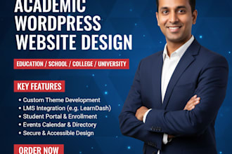 design an academic website for education, school, college and university in word