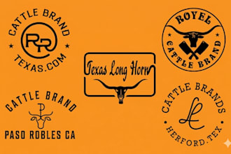 do cattle brand ranch cow boy farm cattle and western style logo creation