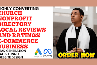 generate church nonprofit directory local reviews leads and build a website