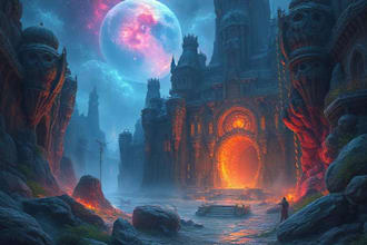 draw the landscape illustration or concept art