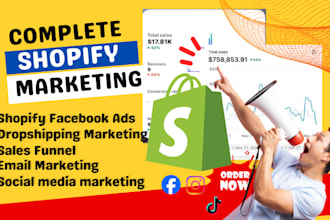 complete shopify marketing, boost shopify dropshipping sales seo and salesfunnel