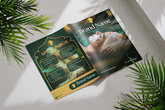 design a professional spa or beauty parlour menu card and price list