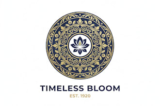 design a unique vintage mandala logo for your brand or project