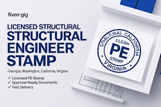 licensed structural engineer stamp georgia, washington california virginia stamp