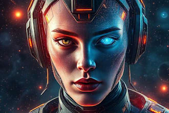 design stunning sci fi portrait art