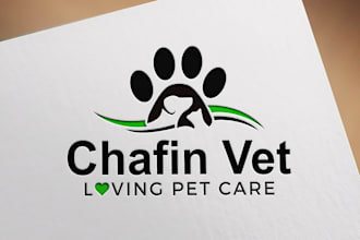 create elegant minimalist animal or pet care logo design with unique artwork